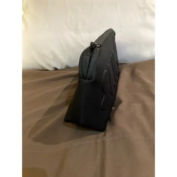 2 total SKIMS black neoprene travel pouch cases makeup lingerie bags NEW - Picture 5 of 6